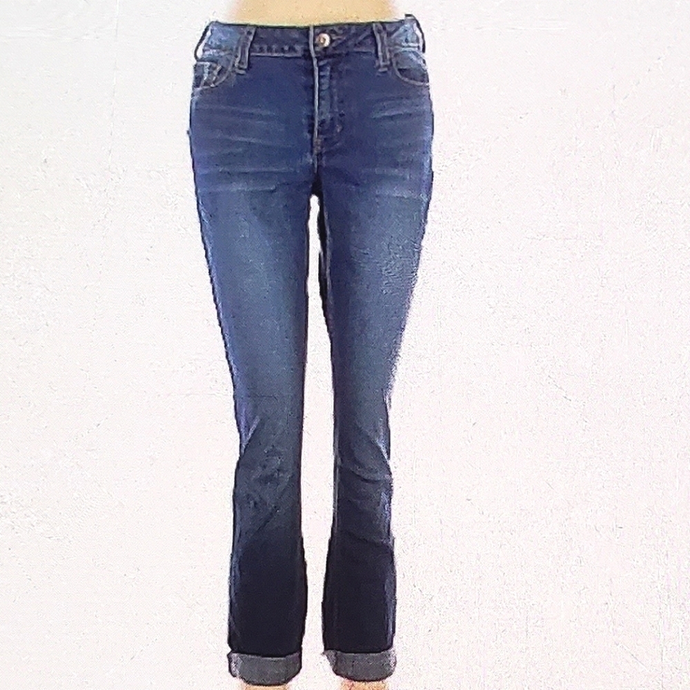 Makers Of True Originals Straight Leg Jeans Low Rise Medium Wash Stretch Denim
